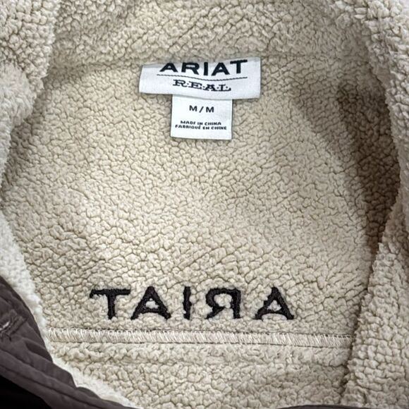 Ariat Trucker Women’s Embossed Softshell Cream Sherpa Lined Jacket Size M - Picture 5 of 12